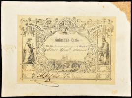 cca 1870 Ignacz Hartner soproni kovácsmester, soproni zeneegyeeüsleti oklevele címeres. Litográfia 3...