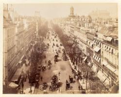 cca 1880-1900 Párizs, nagyméretű, keménytáblás album 47 db fotóval, könyvalakú egészvászon-kötésben,...