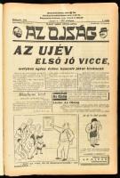 1935 Az Ojság XVI. évfolyamának egybekötött számai (nem teljes, néhány szám hiánnyal), félvászon-kötésben, sérült, hiányos gerinccel, néhány szakadt lappal