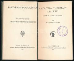 Halasy-Nagy József: A politikai tudomány kezdetei. Platon és Aristoteles. 1942, Parthenon. Kiadói eg...