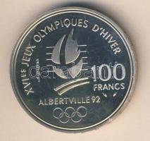 Franciaország 1991. 100Fr Ag "Téli olimpia-síugrás" T:exPP
