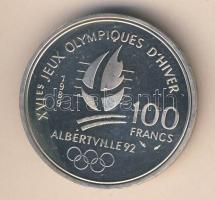 Franciaország 1989. 100Fr Ag "Téli olimpia-műkorcsolya" T:exPP
