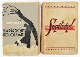 Szabó Dezső: Karácsony Kolozsvárt + Segítség! Első kiadások! Bp., Káldor, Genius. Kiadói papírkötés, megviselt, széteső állapotban.