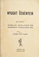 Sokoray Szűts Vilmos:. Nyugat ösvényein. Két kötet. Angliai vázlatok és amerikai tanulmányok. Bp. 1934. Anonym. 155 l.; 165 l. Kiadói javított papírkötésben