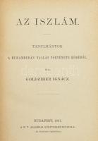Goldziher Ignác: Előadások az iszlámról. Ford.: Heller Bernát. Bp., 1912, MTA. Első kiadás. Kiadói aranyozott gerincű egészvászon sorozatkötésben. Szép állapotban