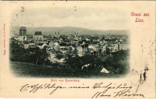 1899 (Vorläufer) Linz, Blick auf Bauernberg, Konstruktion / construction