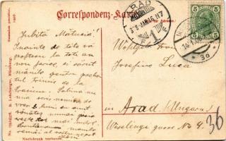 1908 Innsbruck. Art Nouveau montage with little boy in Tyrolean folk costume