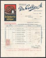 1937 Dr. Oetker A. fejléces számla
