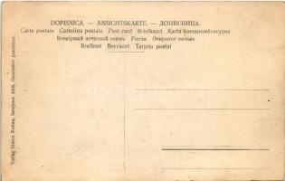 Sarajevo, Cijeli pogled. Simon Kattan 1908. Art Nouveau montage with "1907 K.u.k. Milit. Post S...