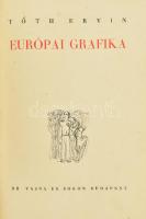 Tóth Ervin: Európai grafika. Bp., 1943, Dr. Vajna és Bokor, 1 (címkép) t. +188 p. A 99. oldaltól a 188. oldalig gazdag fekete-fehér és színes képanyaggal illusztrált. Kiadói javított félvászon-kötés, Számozott (179./200) és a szerző Tóth Ervin (1910-1999) művészettörténeti író által ALÁÍRT példány.