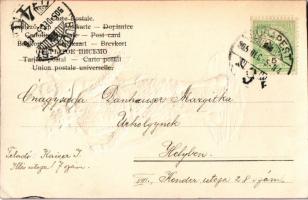 1905 Dombornyomott Krampusz üdvözlet / Embossed Krampus greeting