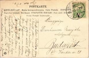 1906 Dombornyomott Krampusz üdvözlet / Embossed Krampus greeting