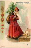 Karácsonyi üdvözlet, Mikulás / Christmas greeting, Saint Nicholas. litho s: N.B.