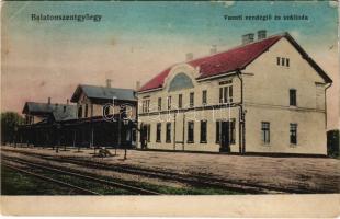 Balatonszentgyörgy, vasúti vendéglő és szálloda, vasútállomás (ázott / wet damage)