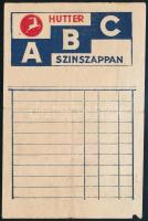 cca 1930 Hutter ABC színszappan jegyzék