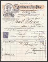 1934 Schützer S. és Fia Szappangyár dekoratív fejléces számla