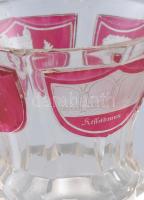 3 darab biedermeier korsó, közte monogramos, bíborpácolt. Pattanásokkal, m: 9-23,5 cm