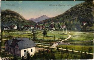 1912 Fenyőháza, Lubochna; Látkép a Zapolya parkkal / park (gyűrődések / creases)