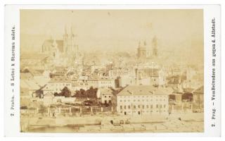 cca 1860 Prága a Belvedere-ről keményhátú fotó F. Friedrich műterméből / Prague CDV card