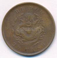 Kínai Császárság DN (1903.) 20C Cu "Kuang-hsü" T:XF Chinese Empire ND (1903.) 20 Cash Cu "Guangxu" C:XF Krause Y#5