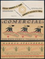 cca 1920-1930 4 db kolozsvári kereskedelmi reklámlap