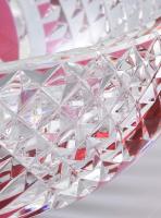 Val ST. Lambert belga hámozott mintás ólomkristály kínáló, nagyméretű, jelzett, csorbákkal, d: 30,5 ...