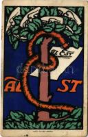 1913 Az Est napilap reklámlapja. Légrády Testvérek kiadása / Hungarian newspaper advertisement (gyűrődések / creases)