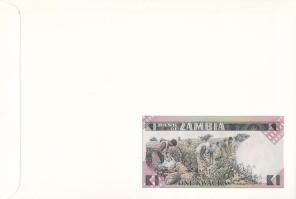 Zambia 1980-1988. 1K felbélyegzett borítékban, bélyegzéssel T:UNC Zambia 1980-1988. 1 Kwacha in enve...