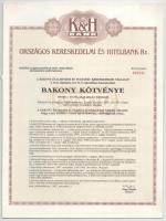 Budapest 1987. &quot;Országos Kereskedelmi és Hitelbank Rt.&quot; bakony kötvénye 10.000Ft-ról + Gönc 1991. &quot;Gönc és Vidéke Szövetkezeti Takarékpénztár&quot; szövetkezeti takarékpénztári részjegye 5000Ft-ról T:AU