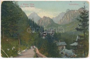 1915 Tátra, Magas-Tátra, Vysoké Tatry; Tarpatakfüred / Wildbad Kohlbach / Studenovodské kúpele + "K.u.K. Militärzensur Sitz der Kommission" (gyűrődések / creases)