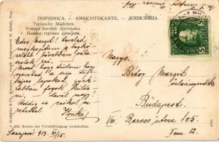 1913 Sarajevo, Türkische Mädchen / Turkish girls, folklor + "K.U.K. MILIT. POST SARAJEVO" ...