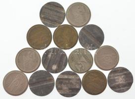 ~1960. Telefonérme / Tantusz (8db) + ~1940. "Bp. Szfv. Gázművei 1 köbméter gáz" Zn bárca T:XF-F