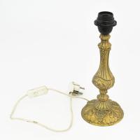 Bronz asztali lámpa, díszes, jelzés nélkül, m: 31 cm