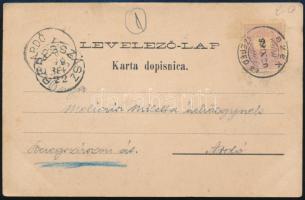 1899 2kr képeslapon vasúti bélyegzéssel / on postcard with railway cancellation "ESZÉK / SZEGED 29" - Ardó