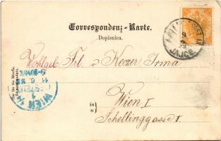 1899 (Vorläufer) Rama (Neretva), Thal / valley + "K.u.k. Milit. Post Jajce" (EK)