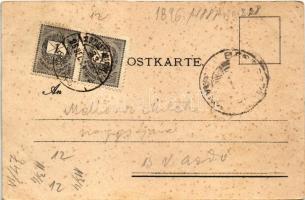 1896 (Vorläufer) Freiburg im Breisgau, Rathhaus, Siegesdenkmal, Stadtgarten / town hall, military he...