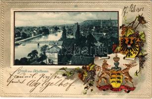 1901 Heilbronn. Art Nouveau, floral embossed montage with coat of arms (EK)