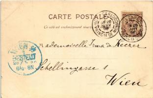 1898 (Vorläufer) Monte Carlo, Casino. Künzli Nr. 189. Art Nouveau, floral, litho (wet corners)