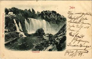 1899 (Vorläufer) Jajce, Wasserfall / waterfall + &quot;K.u.k. Milit. Post Jajce&quot; (EK)