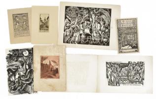 7 db klf ex libris és kisgrafika