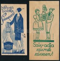 cca 1930 1-1 db Kárpáti boróka / Diana sósborszesz számolócédula