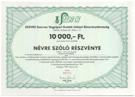 Budapest 1995. "SZEVIKI Szerves Vegyipari Kutató Intézet Részvénytársaság" névre szóló rés...