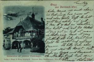 1899 (Vorläufer) Wien, Vienna, Bécs XVII. Dornbach, Restauration zur güdenen Waldschnepfe / restaurant at night (fl)