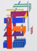 Marcello Morandini absztrakt 'Alphabet' váza, Rosenthal Studio Line, cca 1980, háromszög a...