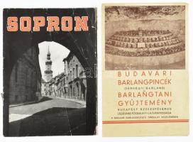 cca 1930 Sopron város ismertető 3 db nagy kihajtható képpel + Budavári barlangpincék ismertető prospektus