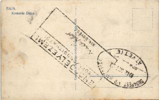 Baja, Kamarás Duna, halász csónakok. Weinstock E. 322. 1942-es engedélyezési pecsét a hátoldalon (fl...