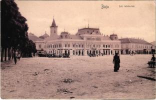 1908 Baja, Szent István tér, üzletek, piac