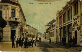 1909 Baja, Erzsébet királyné utca, Klein Rezső áruháza, Reich Farkas fia üzlete, Kőbányai kőraktér és bútor raktár. Ifj. Wagner Antal kiadása (EK)