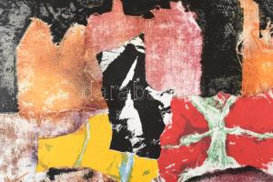 Dús László (1941-): Színes foltok (cím nélkül), 1994. Litográfia, papír, jelzett, számozott (45/45),...