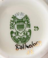 Zsolnay búzavirág mintás váza, kézzel festett, jelzett, hibátlan, m: 16 cm